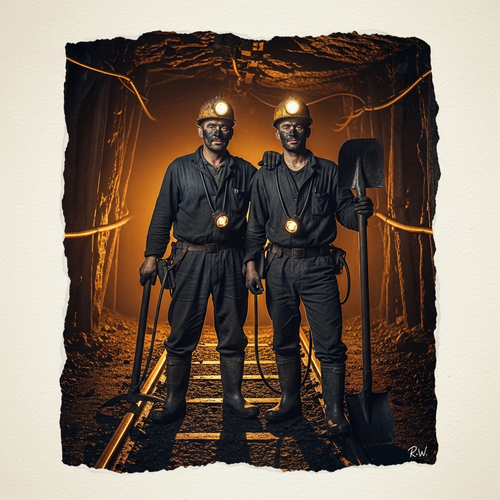 Ojciec i syn górnicy